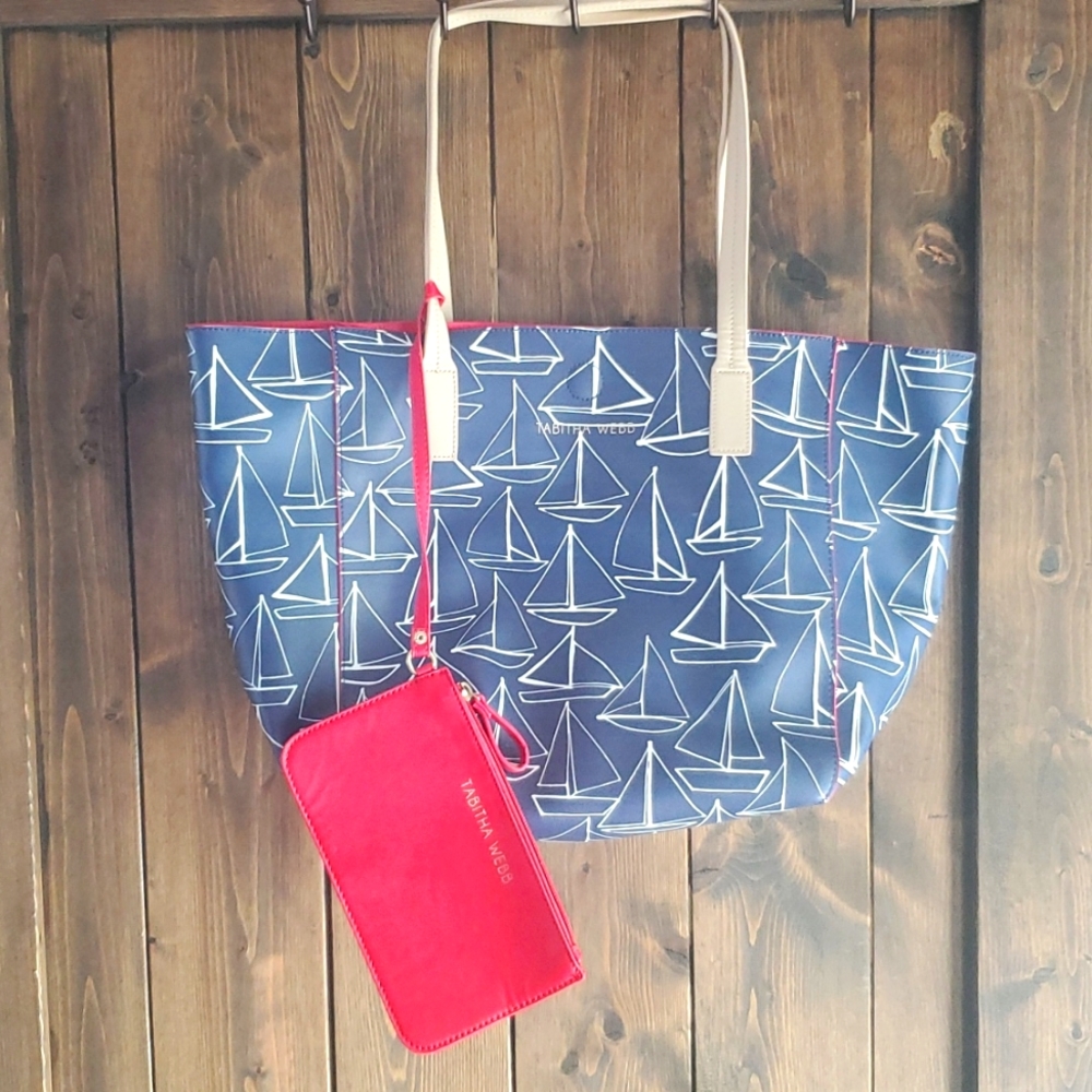 Tabitha Webb Designer reversible Nautical boat tote.
